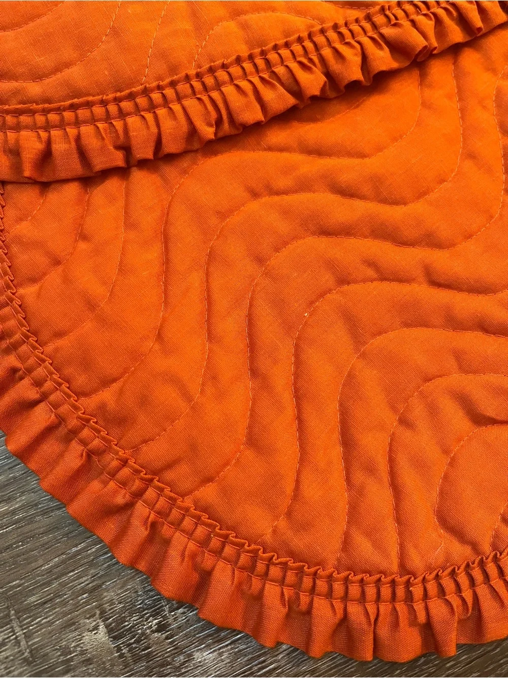 Vintage Handmade Quilted Oval Placemats Set of 4